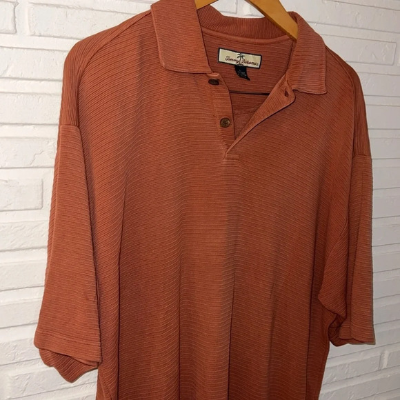Tommy Bahama Burnt Orange Silk and Cotton Polo, Men’s Size Large - Picture 2 of 8